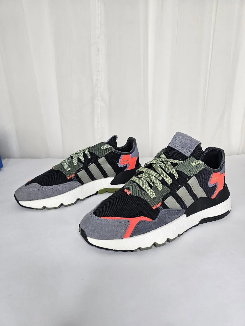 adidas Originals Nite Jogger Black Legacy Green Sneaker FZ1960 Retro Men's 8 NEW